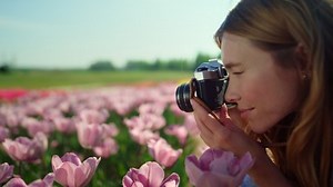 Closeup Woman Profile Shooting Picture Spring Stock Footage Video (100% Royalty-free) 1085534411 | Shutterstock