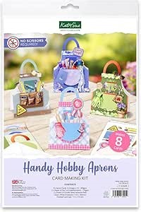 Katy Sue Handy Hobby Aprons Card Making Kit. Contains 8 Shaped Cards, 2 Sheets Die Cut Decoupage, Sticky Foam Pads, Instructions & 8 Envelopes. Apron-Themed Card Making Kits for Adults