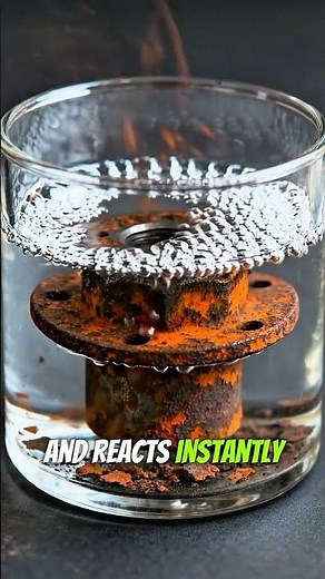 Extreme Rust Removal on Flanged Bushing | Satisfying Acid Reaction Macro 4K