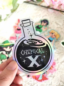 Chemical X Holographic Stickers | Powerpuff Girls Inspired | Gift for Artist | Laptop Sticker | Holographic | Cartoon Network Sticker - Etsy