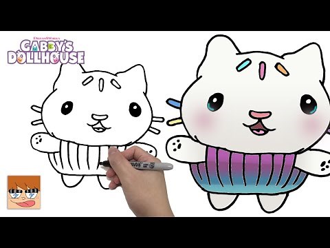 How to draw Gabby's Dollhouse | Cakey Cat