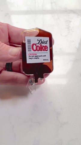 Diet Coke IV Bag Badge Reel: Nurse ID Holder - Swivel/belt Clip - Etsy