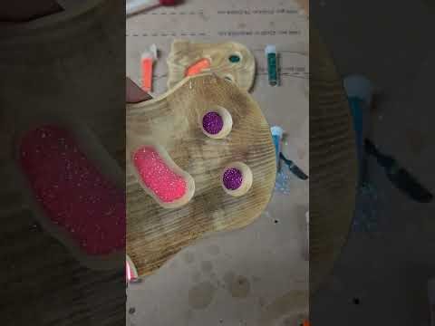 How to make a wood Ghost for Halloween using scrap wood with glitter eyes & mouth - simple project