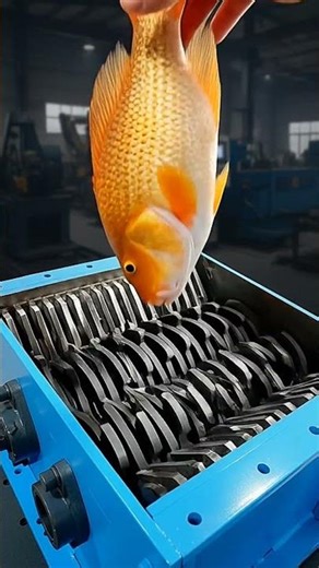 Shredder Machine vs Giant Fish | Oddly Satisfying ASMR Crushing Video #asmr #shreddermachine