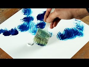 How to Paint Blue Trees - For Beginners / 508 / Relaxing Acrylic Painting / Abstract Painting
