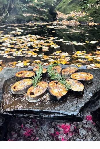 Grilled Sea Mackerel with Special Sauce in Nature