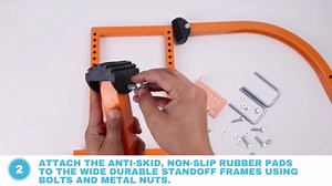 Heavy Duty Ladder Stabilizer | Carbon Steel Extension Ladder Standoff with Anti-Slip Rubber Feet for Gutter Cleaning, Painting & Roofing - Professional Grade Ladder Accessory for Extension Ladders