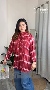 Tie-Dye Button-Down Tunic Top Available Colors: Coral Red | Olive Black | Wine Red | Deep Teal #style #kurti #winter #outfitofthedayideas #ttouchclothing | TTouch Clothing