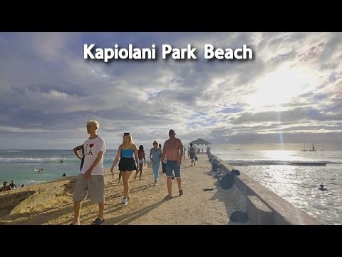 【4K】𝐖𝐀𝐋𝐊 🇺🇸 Kapiolani Park Beach in Waikiki, Hawaii 🏖️🌺🌞