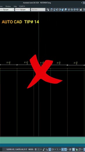 autocad Command (dimspace) #autocad #architecture