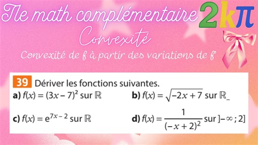 Eudès FaireLesdeuxkpi on Instagram: "39p82 Dériver 4 fonctions en un éclair (composée avec carré, racine carrée, exponentielle, quotient) Aujourd’hui, on dérive quatre fonctions classiques : – un carré ✔ – une racine ✔ – une exponentielle ✔ – un quotient ✔ Un rappel parfait pour réviser rapidement les règles de dérivation essentielles : fonction composée, racine carrée, exponentielle, inverse… Idéal pour les élèves comme pour les enseignants qui veulent aller droit à l’essentiel. 👉 Soutiens mon