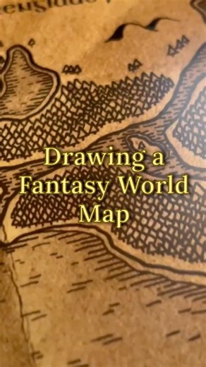 Drawing a Fantasy World Map 📜✨ #worldbuilding #fantasy #mapcreation #rpg