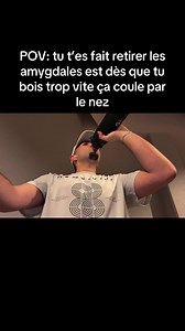 Après amygdalectomie : boire trop vite coule par le nez