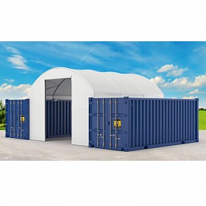 [Hot Item] Large Span Steel Frame PVC Fabric Roof Shipping Container Canopy Shelter