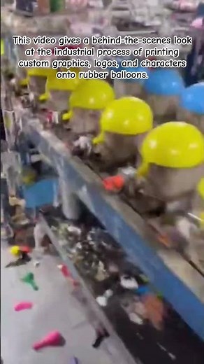 industrial process of printing custom graphics, logos, and characters onto rubber balloons.