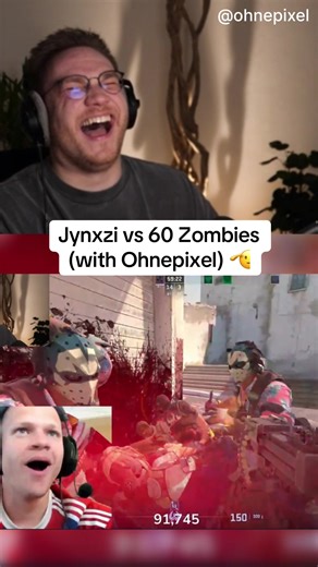Jynxzi vs 60 Players including Ohnepixel?! 🫡 #ohnepixel #ohnepixelclips #jynxzi #cs2 #zombies