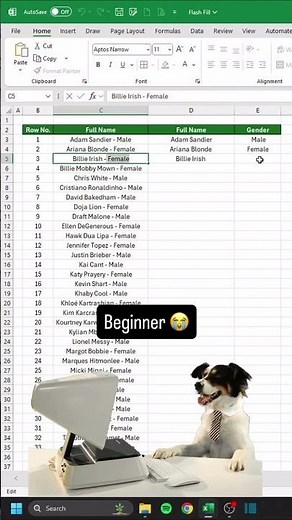 🔥 Excel Flash Fill Trick You Must Know! (Time Saving)