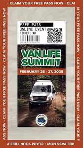Join over 10,000 attendees at the Free Van Life Summit! 🗓️ Mark your calendar for the Van Life Summit Feb 25th - 27th 🔊 Hear from Renowned Van Life Speakers 📑 Covering 40 Essential Van Life Topics ✅ 10,000 Attendees Experience the Largest Online Van Life Event! 🌏 Don’t miss out! Register for Free Today! 👇 https://projectvanlife.com/summit/ | Project Van Life