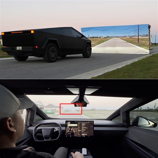 Tesla Cybertruck Owner Tests FSD by Recreating Mark Rober's Fake Wall Stunt