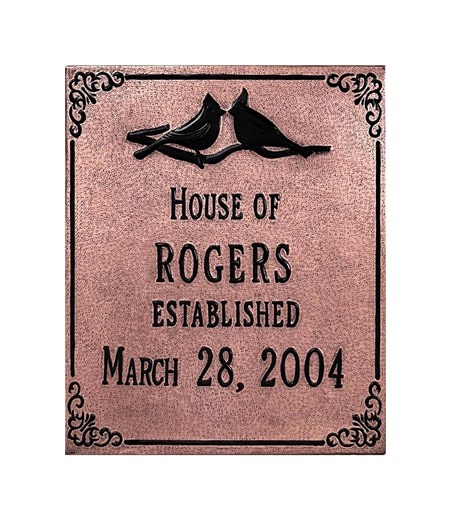 Hand-hammered Copper Personalized Family Name Sign, Unique House Sign With Birds - Etsy