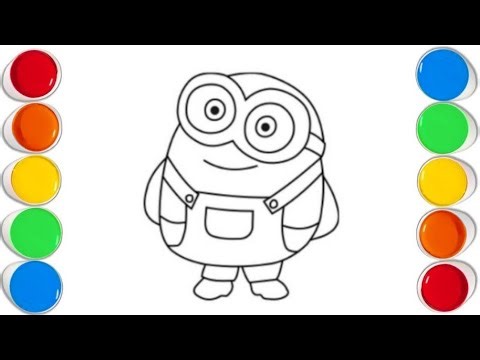 How to draw Bob the minion easy step by step for kids and beginners 