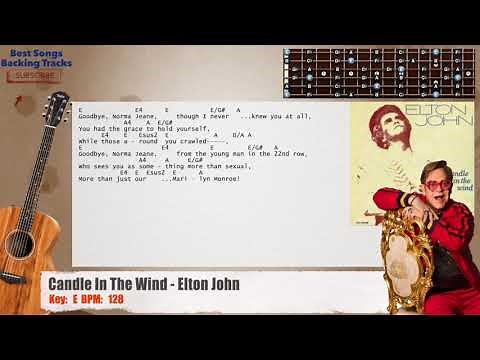 🎸 Candle In The Wind - Elton John Guitar Backing Track with chords and lyrics