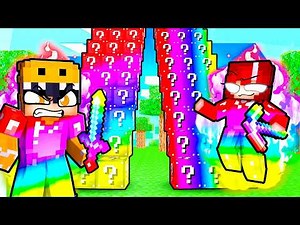 Playing an OP LUCKY BLOCK STAIRCASE RACE in Minecraft!