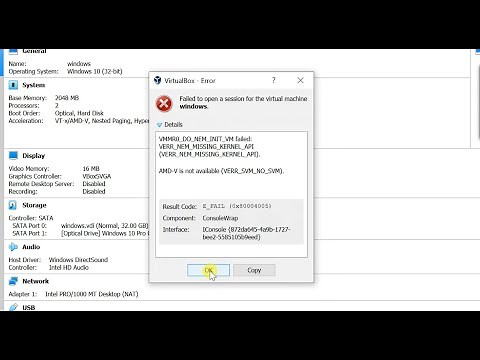 How to solve AMD-V is not available error ( Error code 0x80004005 ) in Oracle VM Virtual Box