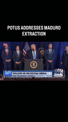 Real America’s Voice News on Instagram: "🚨 @POTUS: “Late last night and early today at my direction, the United States Armed Forces conducted an extraordinary military operation in the capital of Venezuela, overwhelming American military power.”"