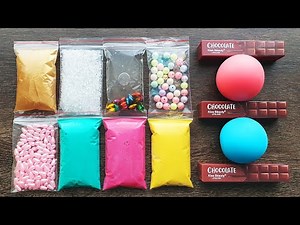 Making Slime with Bags Foam and Lip Gloss