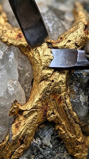 Gold in Quartz Vein: Mining 1KG (1000g) Pure Gold! #goldrush #treasure #discovery #gold #mining