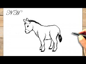 Tuto comment dessiner un âne facile maternelle