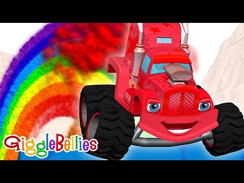 Monster Truck Cartoons for Kids | Learn Colors and Race | 50 MINUTES | GiggleBellies