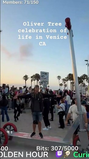 Surreal moment on Oliver Trees world record largest scooter at his birthday celebration in Venice CA