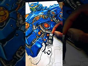 Sci-fi anime robot art