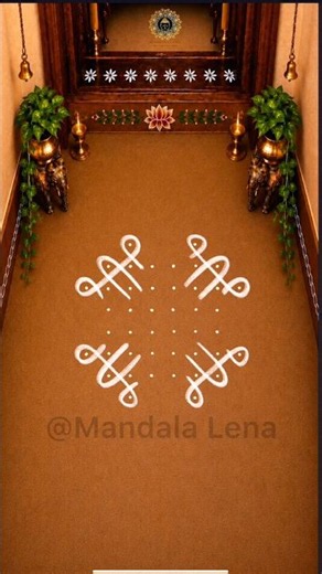 Easy Kolam For Beginner🌷6 Dots @mandalalena #shorts #rangoli #kolam #muggulu #padikolam #kolangal