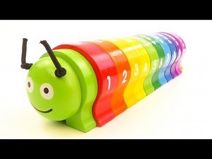 Learn Colors and Numbers For Kids Children with Wooden Caterpillar