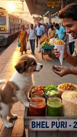 Puppy bhel puri bech rha hai #bhelpuri #puppy #ai #aivideo #viral #viralvideo #youtube #trending