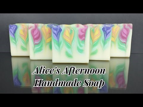 Alice's Afternoon - Handmade Cold Process Soap - Secret Flower Hanger Swirl - Soap Challenge Club