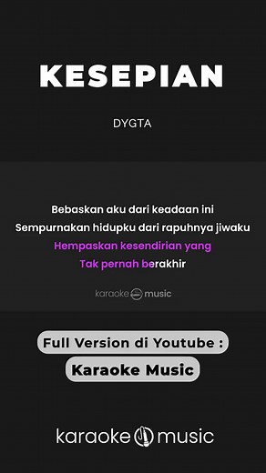 Kesepian - Dygta Karaoke Lyrics