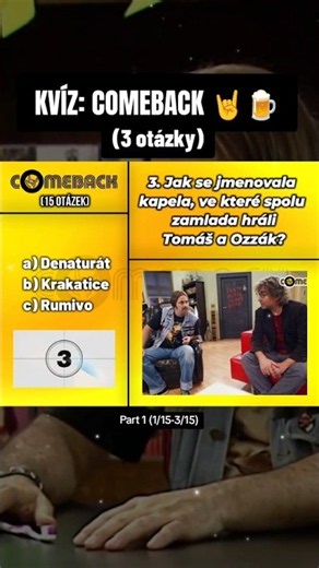 Kvíz: Jak dobře znáš Comeback? 🤘🍺 #kvíz