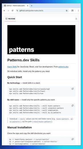 Supercharge Your AI Coding Assistant with Patterns.dev Skills