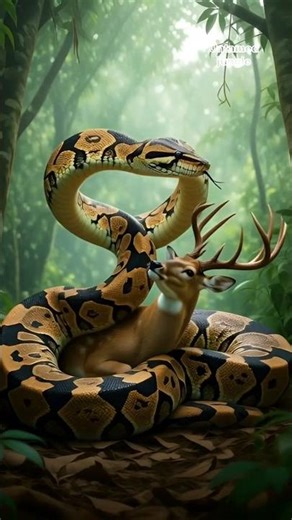 Giant Python Attacks Deer | Hero Saves Deer from Deadly Snake | Real Wildlife Rescue in India #deer