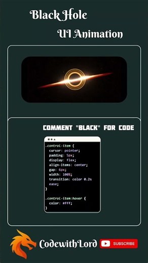 Black Hole UI Animation with HTML & CSS 🔥 | Black Hole Effect | CSS Animation Tutorial