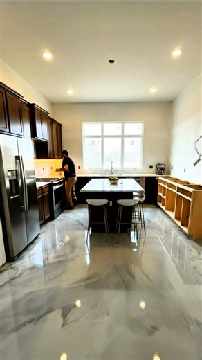 Epoxy Flooring Kitchen Transformation ✨ | From Raw Floor to Luxury Finish
