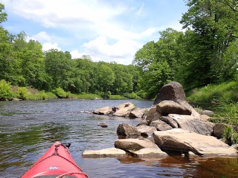 Kayaking the Yellow River upstream from Cadott Wisconsin