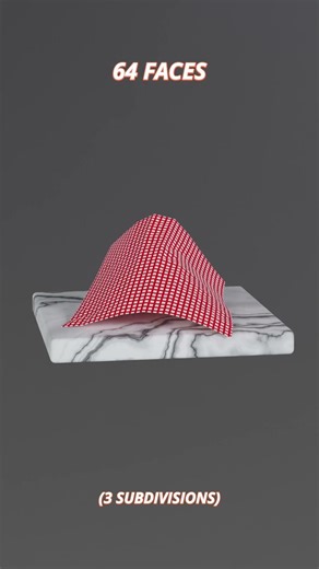 Satisfying Cloth Simulation Blender 1 to 16K Faces #simulation #animation #satisfying