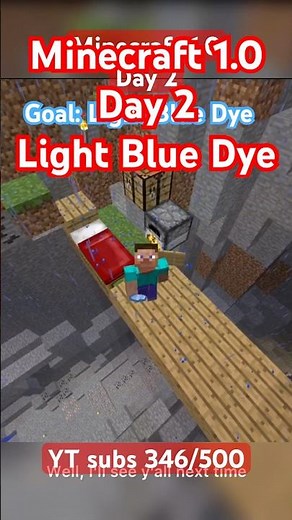 Minecraft 1.0 but the video ends when I Craft Light Blue Dye #minecraft #minecraftshorts