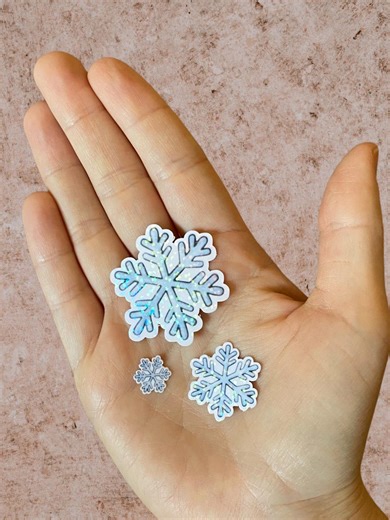 Snowflakes | Mini Holographic Stickers - Etsy