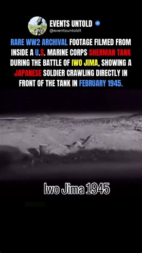 Japanese crawling infront of A Sherman Tank At Iwo Jima #ww2 #shorts